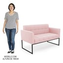 Ver imagem 5 de Sofá Namoradeira Base Industrial Preto Ana Suede Rosa Bebê - Ibiza