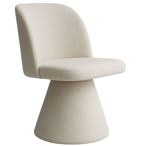 Cadeira de Jantar Giratória Liz Bouclé Off White - Nexta Casa