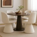 Ver imagem 2 de Cadeira de Jantar Giratória Liz Bouclé Off White - Nexta Casa