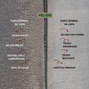 Ver imagem 3 de Kit 2 Capas para Almofada Drapeada em Veludo Retangular Cinza Claro