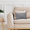 Ver imagem 2 de Kit 2 Capas para Almofada Drapeada em Veludo Retangular Cinza Claro