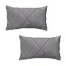 Kit 2 Capas para Almofada Drapeada em Veludo Retangular Cinza Claro - 1
