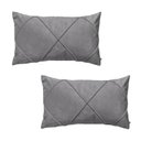 Ver imagem 1 de Kit 2 Capas para Almofada Drapeada em Veludo Retangular Cinza Claro