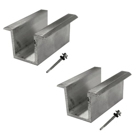 Fixador Grampo Intermediário Middle Clamp Tipo U Placa Painel Solar Alumínio e Inox | Perfil Master 
