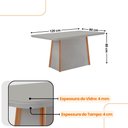 Ver imagem 4 de Mesa de Jantar Diane 120cm Tampo Mdf Vidro com 4 Cadeiras Safira Moderna Mobília