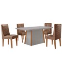 Ver imagem 2 de Mesa de Jantar Diane 120cm Tampo Mdf Vidro com 4 Cadeiras Safira Moderna Mobília