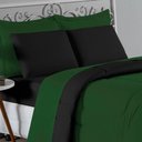 Ver imagem 3 de Kit Edredom Dupla Face + Jogo de Lençol Casal Viúva Nobre 6 Peças Malha 100% Algodão - Verde-