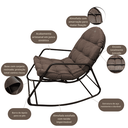 Ver imagem 2 de Cadeira Balanço Sossego Almofada Impermeável Pés C/ Proteção:café