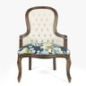 Poltrona Vitoriana Lisa Imbuia Envelhecido Assento Floral - 3