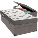 Ver imagem 1 de Cama Box Baú Cinza e Colchão Light Espuma D33 Solteiro Ortobom