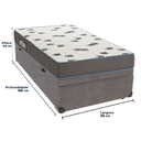 Ver imagem 3 de Cama Box Baú Cinza e Colchão Light Espuma D33 Solteiro Ortobom