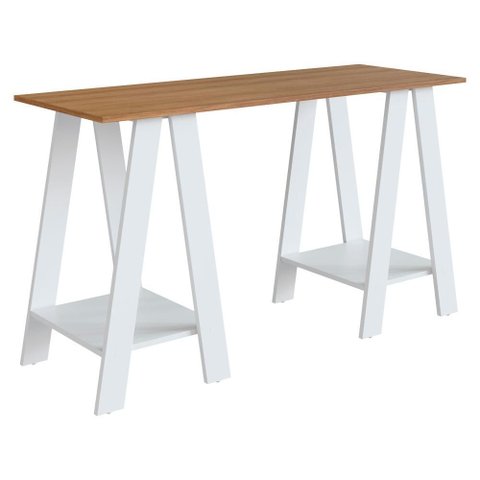 Mesa Escrivaninha Cavalete B61 135 Cm Mell Branco Novam
