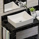 Ver imagem 1 de Cuba Sobrepor Banheiro de Cerâmica Napoli - Mármore Sintético