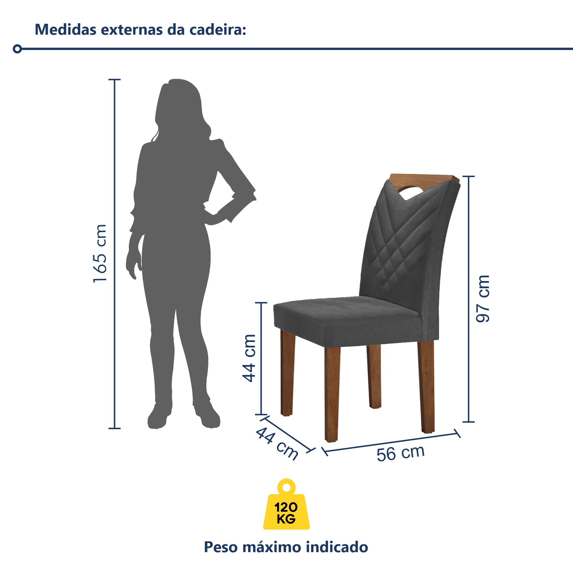 Kit 2 Cadeiras Estofadas Texas Yescasa - 6