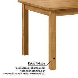 Mesa de Jantar Retangular 8 Lugares em Madeira Maciça 180cm Napoli Espresso Móveis - 6