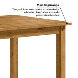 Mesa de Jantar Retangular 8 Lugares em Madeira Maciça 180cm Napoli Espresso Móveis - 5