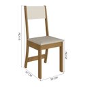 Ver imagem 3 de Mesa Talita com 4 Cadeiras Freijo/off White com Assento em Linho - Indekes