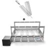 Gira Grill Inox c/ 5 Espetos Tridente + Espeto Grelha Pratic - 1