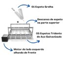 Ver imagem 4 de Gira Grill Inox c/ 5 Espetos Tridente + Espeto Grelha Pratic
