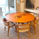 Ver imagem 2 de Mesa de Jantar Redonda 160cm Lipto Madeira Liptus Castanho Claro - Sallar Home