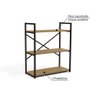 Estante Industrial 85 cm com 3 Prateleiras Freijó/Preto - 3