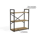 Ver imagem 3 de Estante Industrial 85 cm com 3 Prateleiras Freijó/Preto