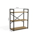 Ver imagem 4 de Estante Industrial 85 cm com 3 Prateleiras Freijó/Preto