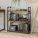 Ver imagem 1 de Estante Industrial 85 cm com 3 Prateleiras Freijó/Preto