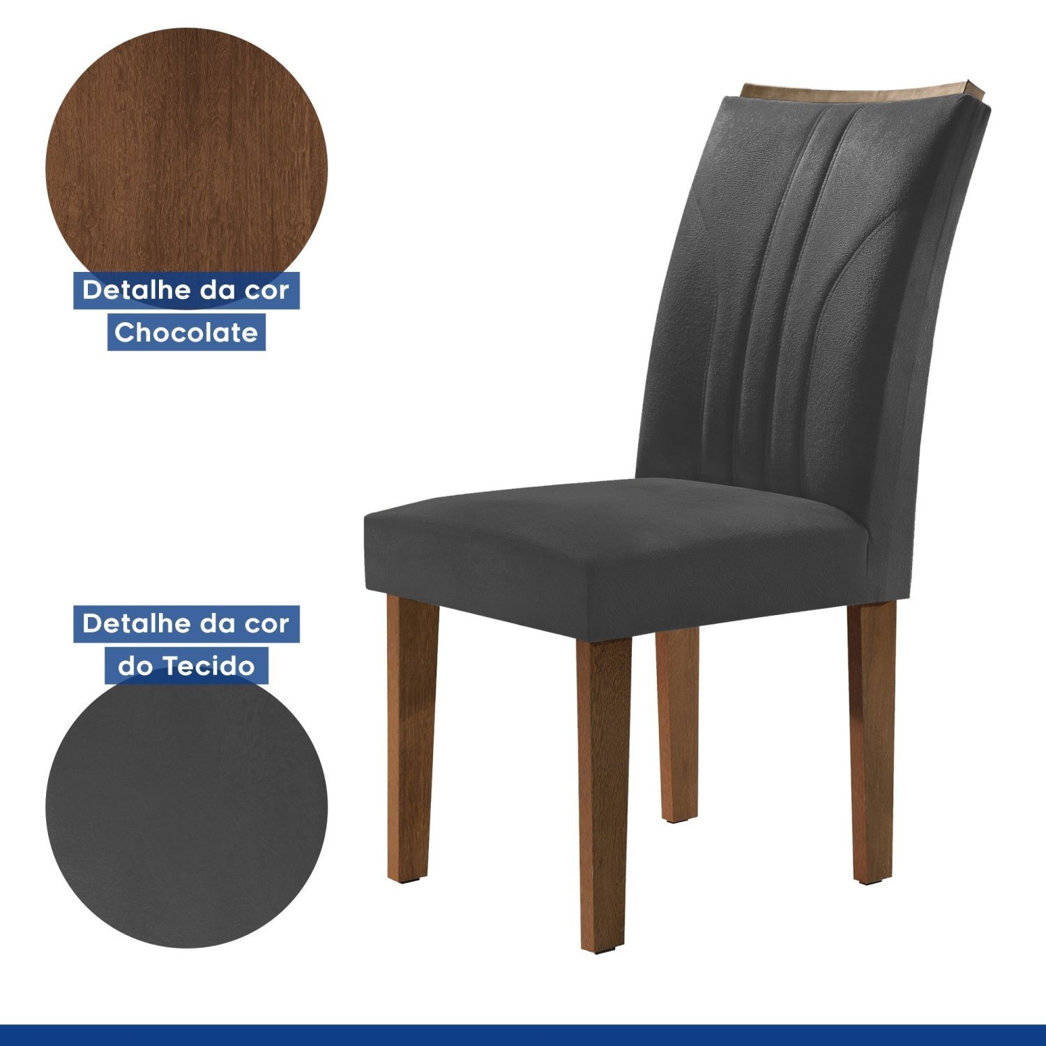 Conjunto 2 Cadeiras para Sala de Jantar Laguna Espresso Móveis - 5