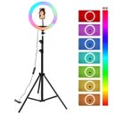 Ver imagem 3 de Ring Light de 12 Polegadas Rgb com Tripé Ajustável 1,6m