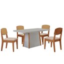Ver imagem 2 de Mesa Jantar Diane 120cm Tampo MDF Vidro 4 Cadeiras Copper Prem Moderna Veludo Creme Off Naturale