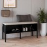 Sapateira Banco Estofada 93cm Pé Madeira Oslo Nero - 2