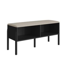 Sapateira Banco Estofada 93cm Pé Madeira Oslo Nero - 1