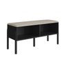 Sapateira Banco Estofada 93cm Pé Madeira Oslo Nero - 1