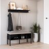 Sapateira Banco Estofada 93cm Pé Madeira Oslo Nero - 4