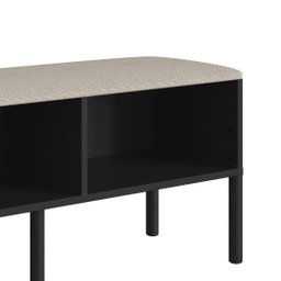 Sapateira Banco Estofada 93cm Pé Madeira Oslo Nero - 6