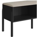 Ver imagem 5 de Sapateira Banco Estofada 93cm Pé Madeira Oslo Nero