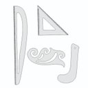 Ver imagem 1 de Kit Réguas De Modelagem Corte Costura Mdf Branco - Fenix