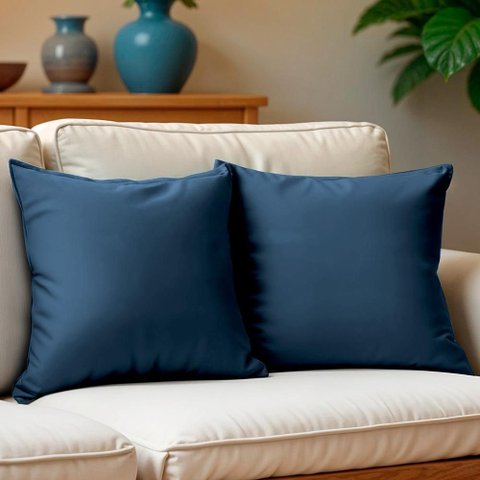 Kit 2 Capas de Almofadas Velusoft Azul 45x45cm cama inbox