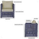 Ver imagem 2 de 2 Poltronas Madri Alumínio Corda Náutica Estofado 7 Trama Azul