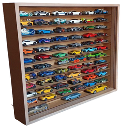 Expositor para 60 Carrinhos Escala 1:64 Mdf Cru com 2 Portas - 3