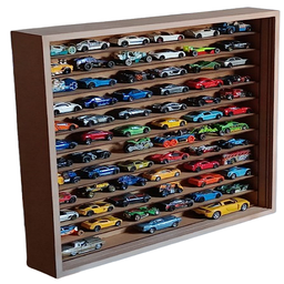 Expositor para 60 Carrinhos Escala 1:64 Mdf Cru com 2 Portas - 1