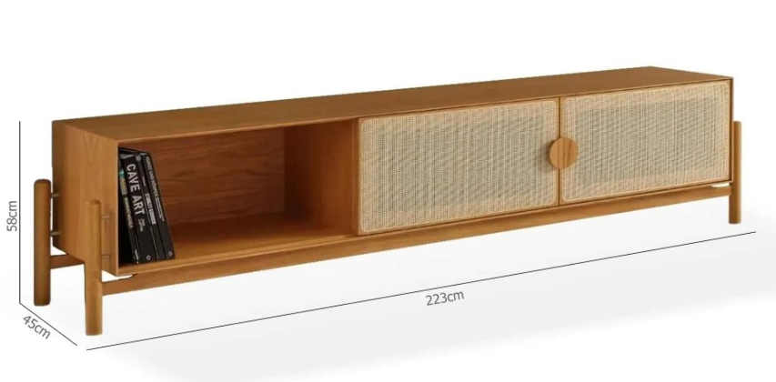 Rack Aparador 2 Portas Rattan Natural - Cl232 - 4