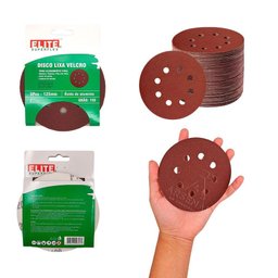 Kit 50 Discos de Lixa Velcro 125mm 4.1/2” Grão 150 - 3