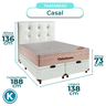 Cama Box Bau + Colchão Casal Ortobom Molas Ensacadas Airtech + Cabeceira Estofada - 3