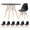Mesa redonda Eames 100 cm + 6 cadeiras Eiffel DSW - 1