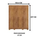 Ver imagem 4 de Guarda Roupa Roupeiro de Casal com 4 Portas 3 Gavetas Cedro