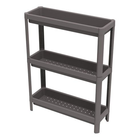 Estante Organizadora Geo Linear 3 Prateleiras Cinza/Mushroom