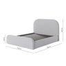 Cama Estofada Casal Cabeceira Arredondada Estilo Minimalista Tecido Boucle Cinza - 4