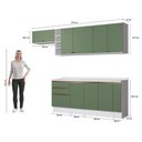 Ver imagem 4 de Armário de Cozinha Completa Garrafeiro 100% Mdf 280cm Branco/verde Celeste Kappesberg